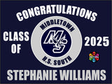 Middletown South Lawn Sign-Class of 2025