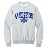 Grey sweatshirt with Vikings helmet emblem