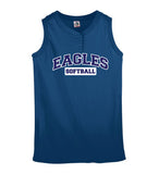 Ladies Sleeveless Two Button Softball Jersey