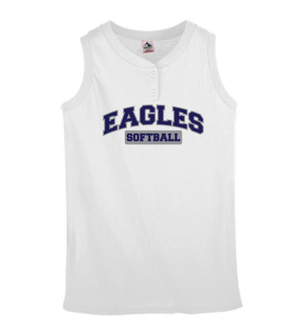 Ladies Sleeveless Two Button Softball Jersey
