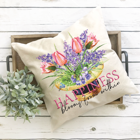 Happiness Blooms From Within Pillow