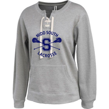 Ladies LaceUp Crew Sweatshirt