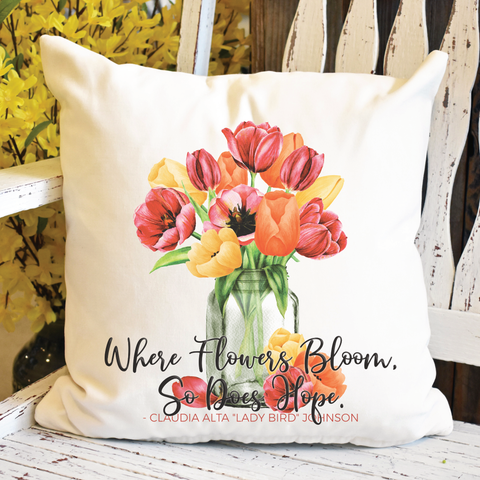 Where Flowers Bloom Throw Pillow