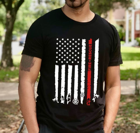 Support our FIRE and RESCUE  on the Front Line T-SHIRT