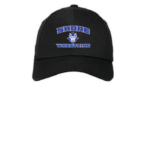 EMBROIDERED LOGO COTTON-POLY STRETCH FIT CAP